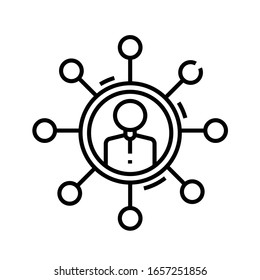 Cycling tasks line icon, concept sign, outline vector illustration, linear symbol.