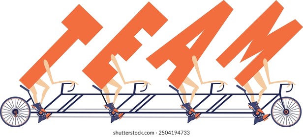 Cycling TEAM. Business and sport concept. 
Cycling letters T, E, A, M. Isolated on white background
