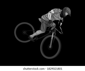 cycling tour, track, bicycle, geometric, cyclist stylized vector finish