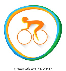 Cycling Track Sportsman Sport Competition Icon Vector Illustration