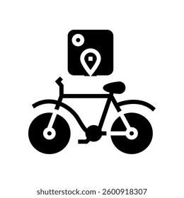 cycling tracker fitness technology glyph icon vector. cycling tracker fitness technology sign. isolated symbol illustration