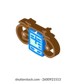 cycling tracker fitness technology isometric icon vector. cycling tracker fitness technology sign. isolated symbol illustration