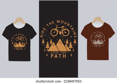 cycling tshirt design with quotation tshirt template dark silhouette sketch. Slogan tee graphic typography for print ilustration t shirt vector art vintage premium vector