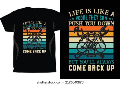 Gráficos del vector de diseño de camisetas para ciclismo. Unisex. Motociclistas. Camisas en bicicleta. Camiseta divertida para ciclismo. Regalos Para Ciclistas. Camisa en bicicleta. Camisa de engranaje fija