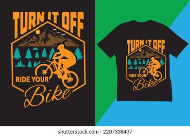 Cycling T-shirt Design Vector Graphics. Unisex. Bicycle Riders. Bike Shirt. Funny Cycling T-shirt.