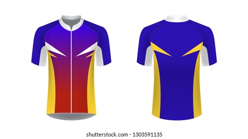 Cycling uniform templates. Gaming casual clothing concept. Uniform for racing, cycling, running, triathlon competitions, marathon. Cycling tour team uniform. Soccer sportswear.