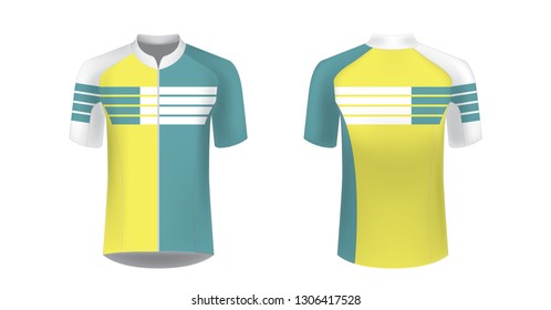Cycling uniform templates. Gaming casual clothing concept. Uniform for racing, cycling, running, triathlon competitions, marathon. Cycling tour team uniform. Soccer sportswear.