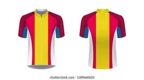 Cycling uniform templates. Gaming casual clothing concept. Uniform for racing, cycling, running, triathlon competitions, marathon. Cycling tour team uniform. Soccer sportswear.