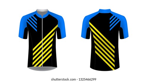 Cycling uniform templates. Gaming casual clothing concept. Uniform for racing, cycling, running, triathlon competitions, marathon. Cycling tour team uniform. Soccer sportswear.