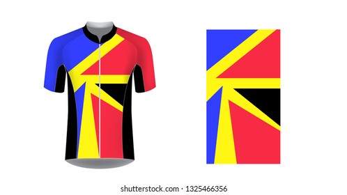 Cycling uniform templates. Gaming casual clothing concept. Uniform for racing, cycling, running, triathlon competitions, marathon. Cycling tour team uniform. Soccer sportswear.