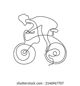 Cycling.
Vector art line illustration.
