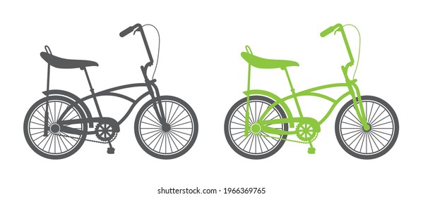 Cycling vector, Biker Babe Illustration, Banana seat bike, Banana seat, Beach cruiser, Girl's Bike, Baby Carriage