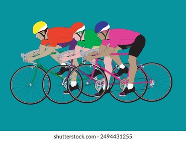 cycling vector design used for T Shirt Men, Women and Children + Textile + Graphics Work + Ceramic etc. 
