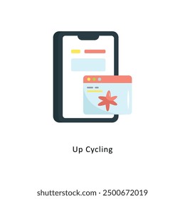 Up Cycling Vector Flat Icon Design illustration Symbol on White background EPS 10 File