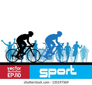 Cycling. Vector illustration