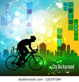 Cycling. Vector illustration