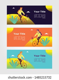 cycling vector illustration design web banner 