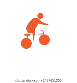 cycling vector minimalist or flat logo or clip art