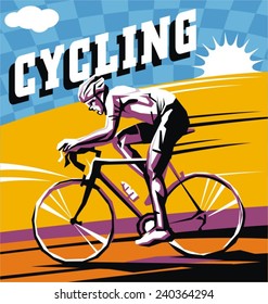 cycling vector poster