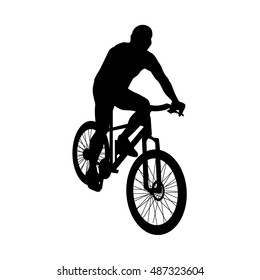 Cycling vector silhouette