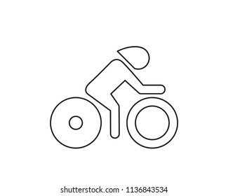 Cycling  vector web icon isolated on white background, EPS 10,  top view