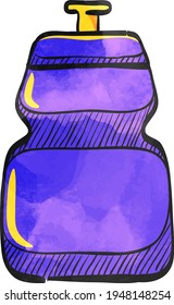 Cycling water bottle icon in color drawing. Sport ride bicycle race tour drink refresh hydrate