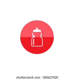 Cycling water bottle icon in flat color circle style. Sport ride bicycle race tour drink refresh hydrate