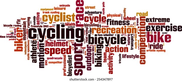 Cycling word cloud concept. Vector illustration