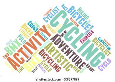 cycling word cloud typography