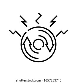 Cycling work line icon, concept sign, outline vector illustration, linear symbol.