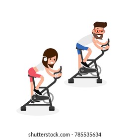  Cycling Workouts flat design, vector.