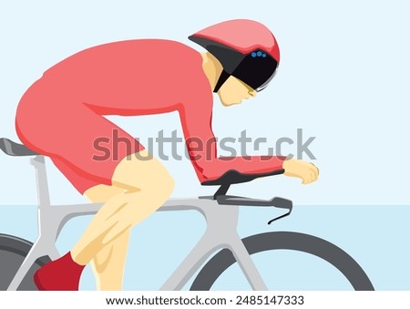 Cyclist in action in time trial race