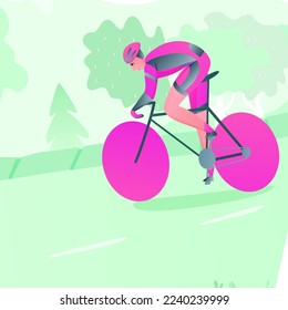 cyclist athlete at competitions in nature
