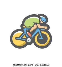 Cyclist athlete sport race Vector icon Cartoon illustration.