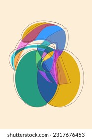 cyclist aura. circle geometric drawing. cycling event poster. abstract style vector illustration