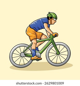 Ciclista Bicicleta Rider Vetor colorido vibrante