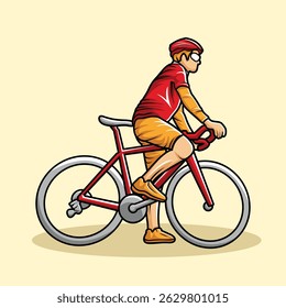 Ciclista Bicicleta Rider Vetor colorido vibrante