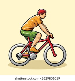 Ciclista Bicicleta Rider Vetor colorido vibrante