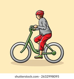 Ciclista Bicicleta Rider Vetor colorido vibrante
