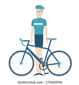 Cyclist and bike