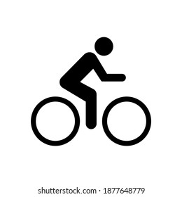 Cyclist black vector icon. Bike symbol isolated. Bicycle sign. Vector illustration EPS 10