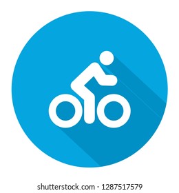  Cyclist blue vector icon illustration