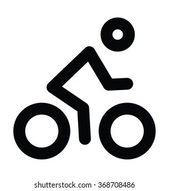 Cyclist Bold Line Vector Icon