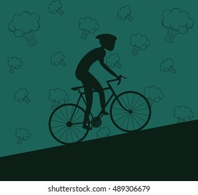 cyclist with broccoli background image