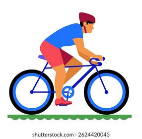Ciclista - ilustração de estilo de design plano colorido