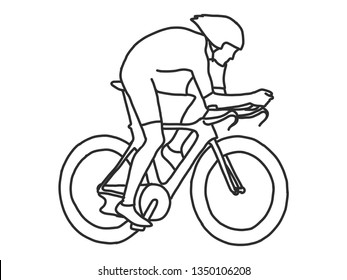 Cyclist contour, vector illustration