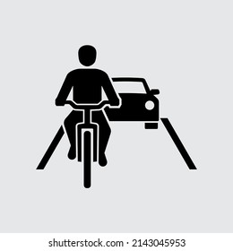 Cyclist Cycling Road Bicycle Front View Vector Icon