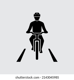 Cyclist Cycling Road Bicycle Front View Vector Icon