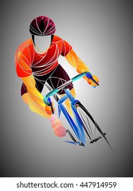 cyclist, cycling, cyclist stylized vector, road cycling, cycling tour, cycling track, bicycle