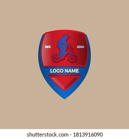 Cyclist emblem logo. best for folding bike community.